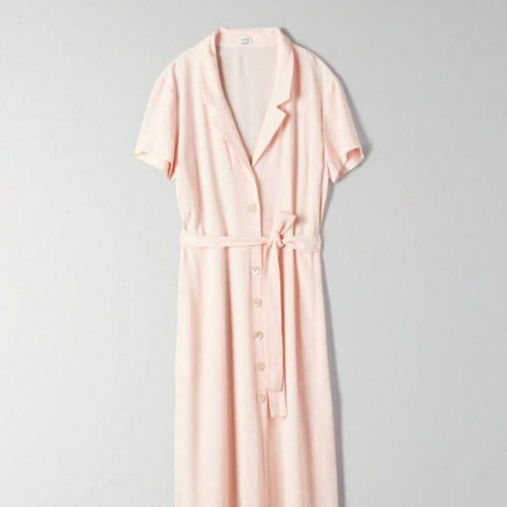 Aritzia Wilfred Button-up Shirt Dress - NWT XS Soft Blush Pink